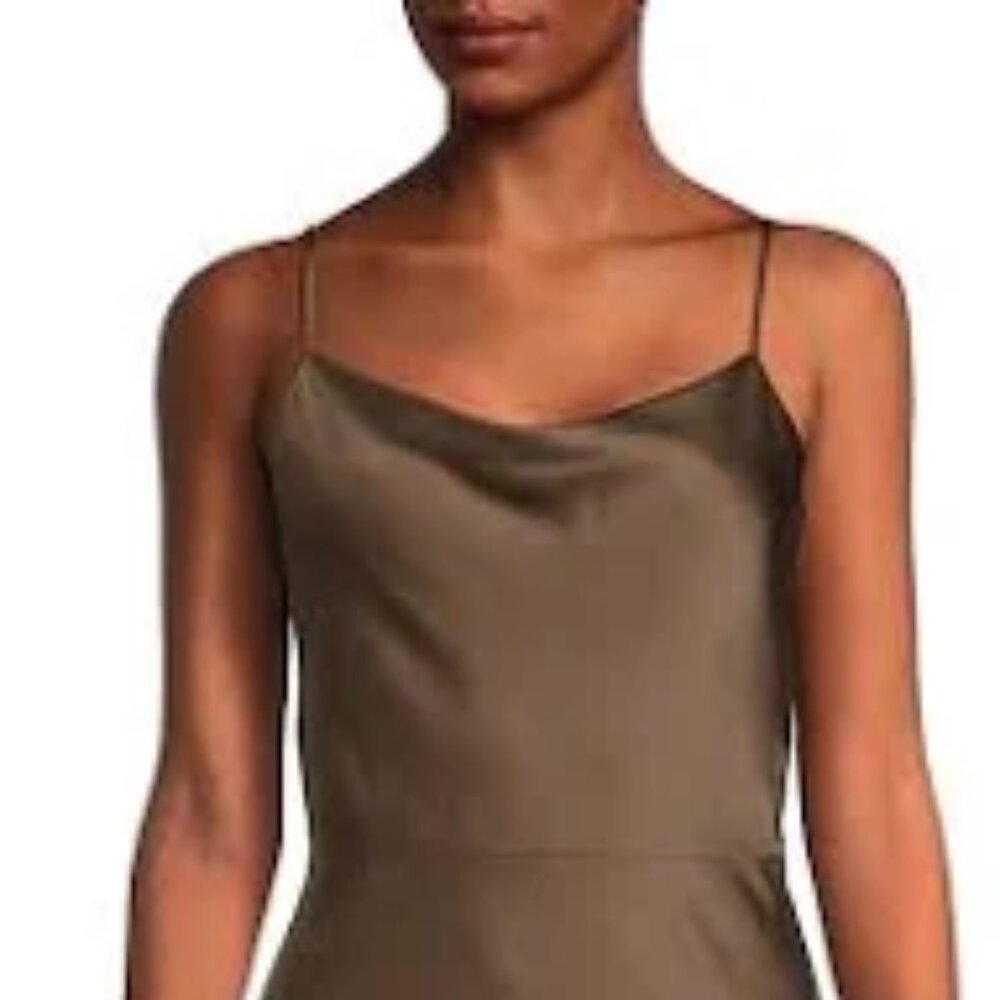 Vince - Cowlneck Satin Slip Midi Dress